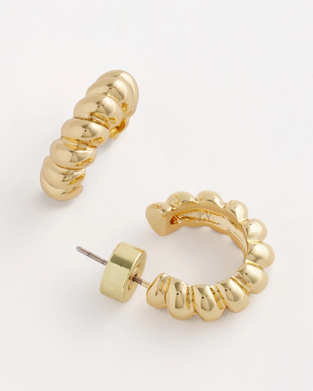 No Droop Goldtone Twisted Hoop Earrings
