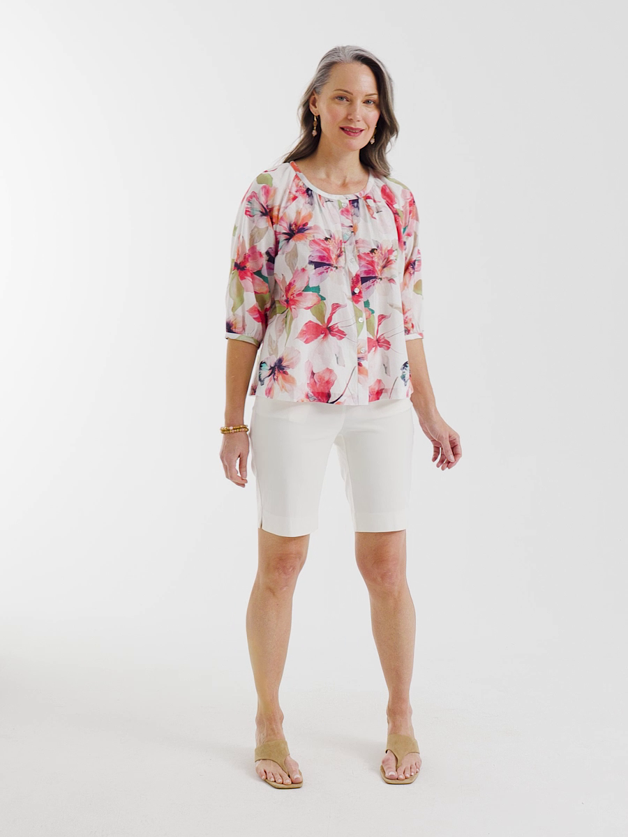 Cotton Voile Croix Collage Blouse