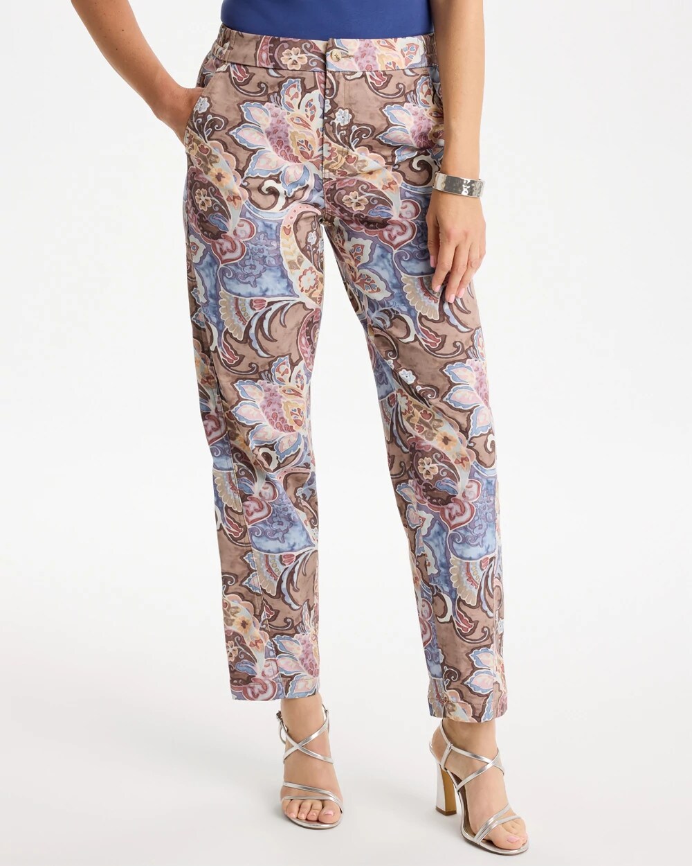 Printed Boyfriend Chino Pants