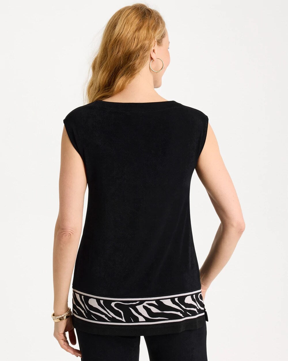 Travelers Abstract Zebra Trim Tunic