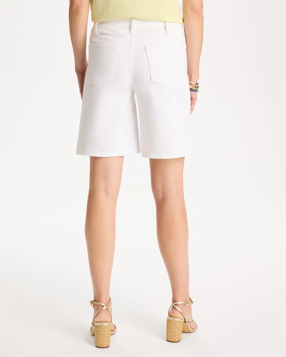 Girlfriend Slim White Jean Shorts