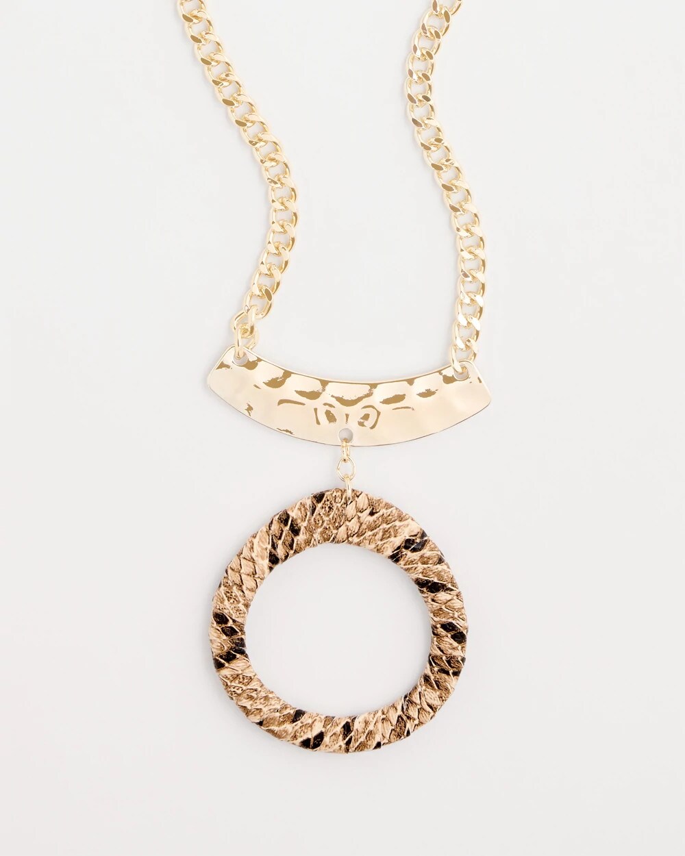 Short Open Snake Pendant Necklace