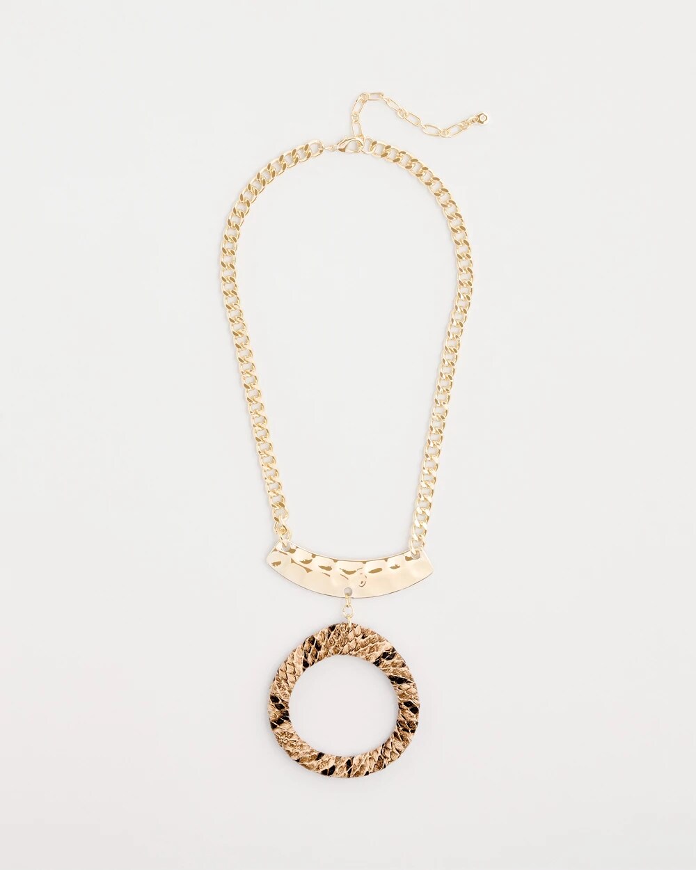 Short Open Snake Pendant Necklace