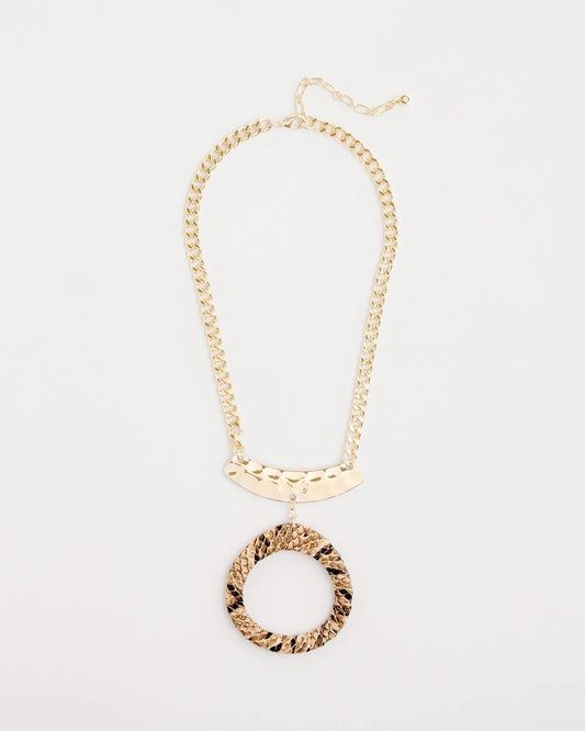 Short Open Snake Pendant Necklace
