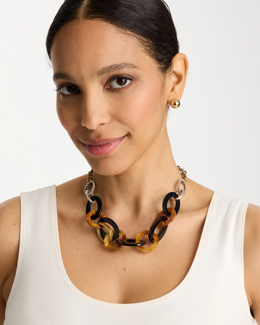 Triple Strand Convertible Resin Necklace
