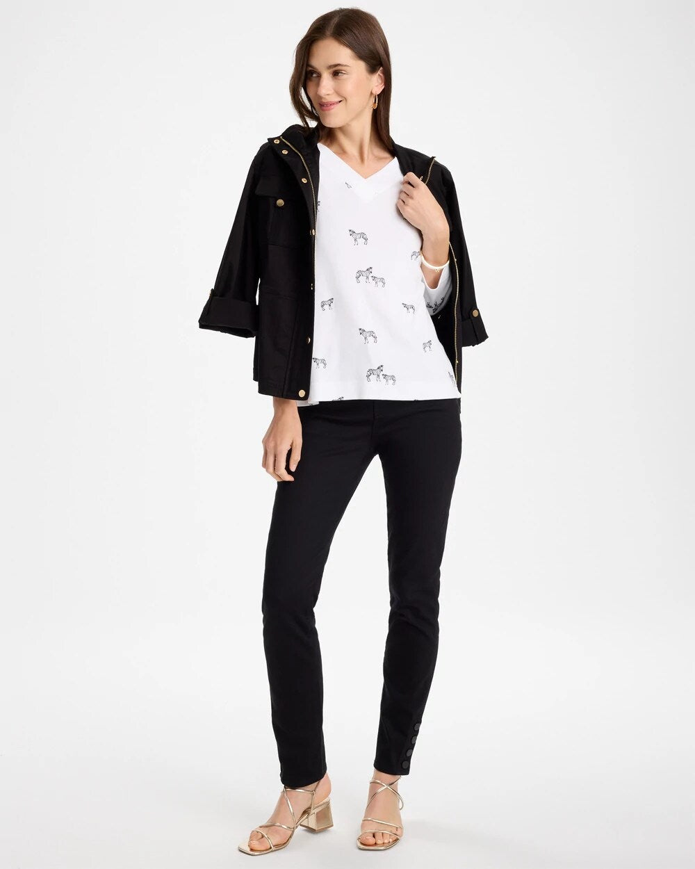 Zebra Print Pima 3/4 Sleeve Tee