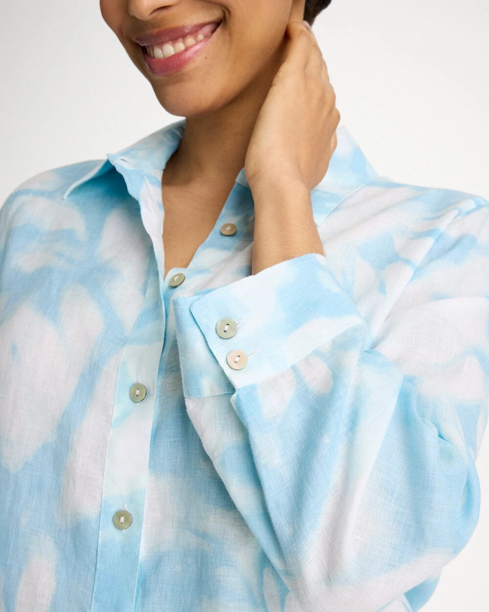 No Iron Linen Tie-Dye Shirt