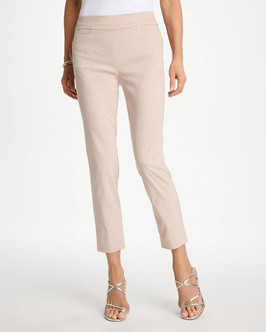 Brigitte Slim Twill Stripe Neutral Crop