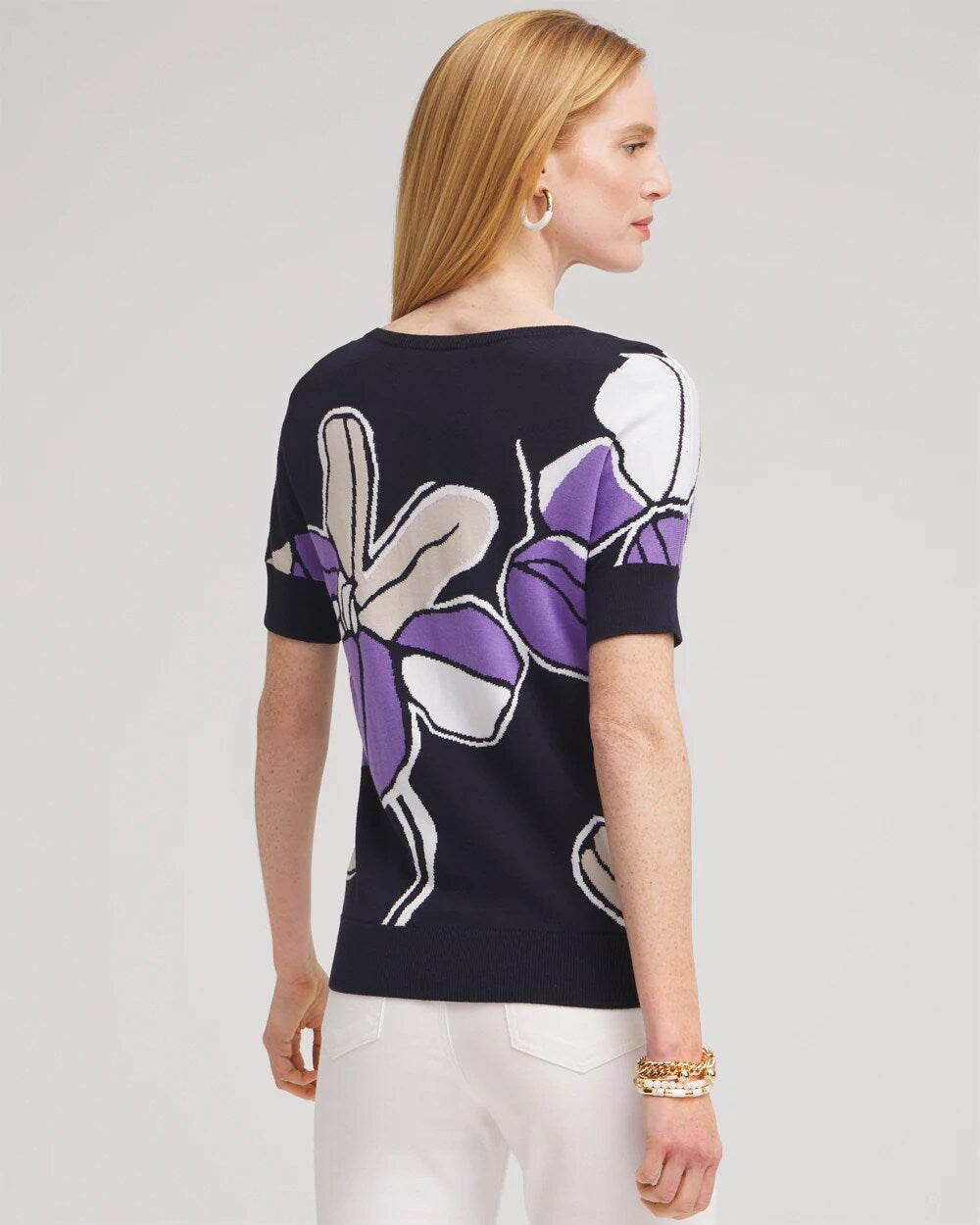 Floral Dolman Pullover Sweater