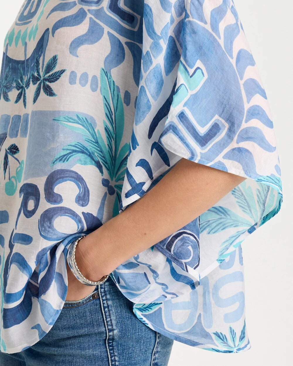 Island Printed Poncho
