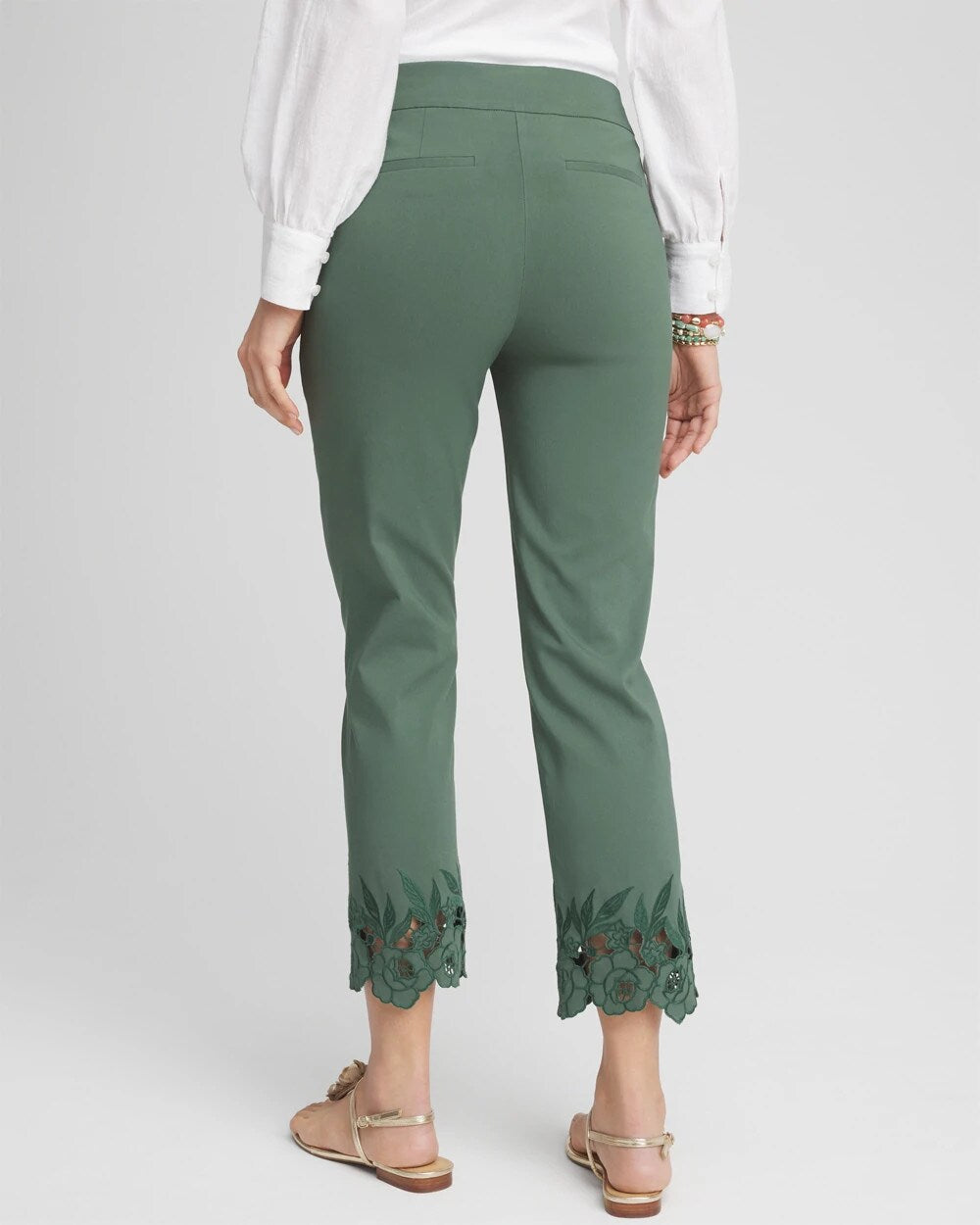 Brigitte Cutout Pull-On Cropped Pants