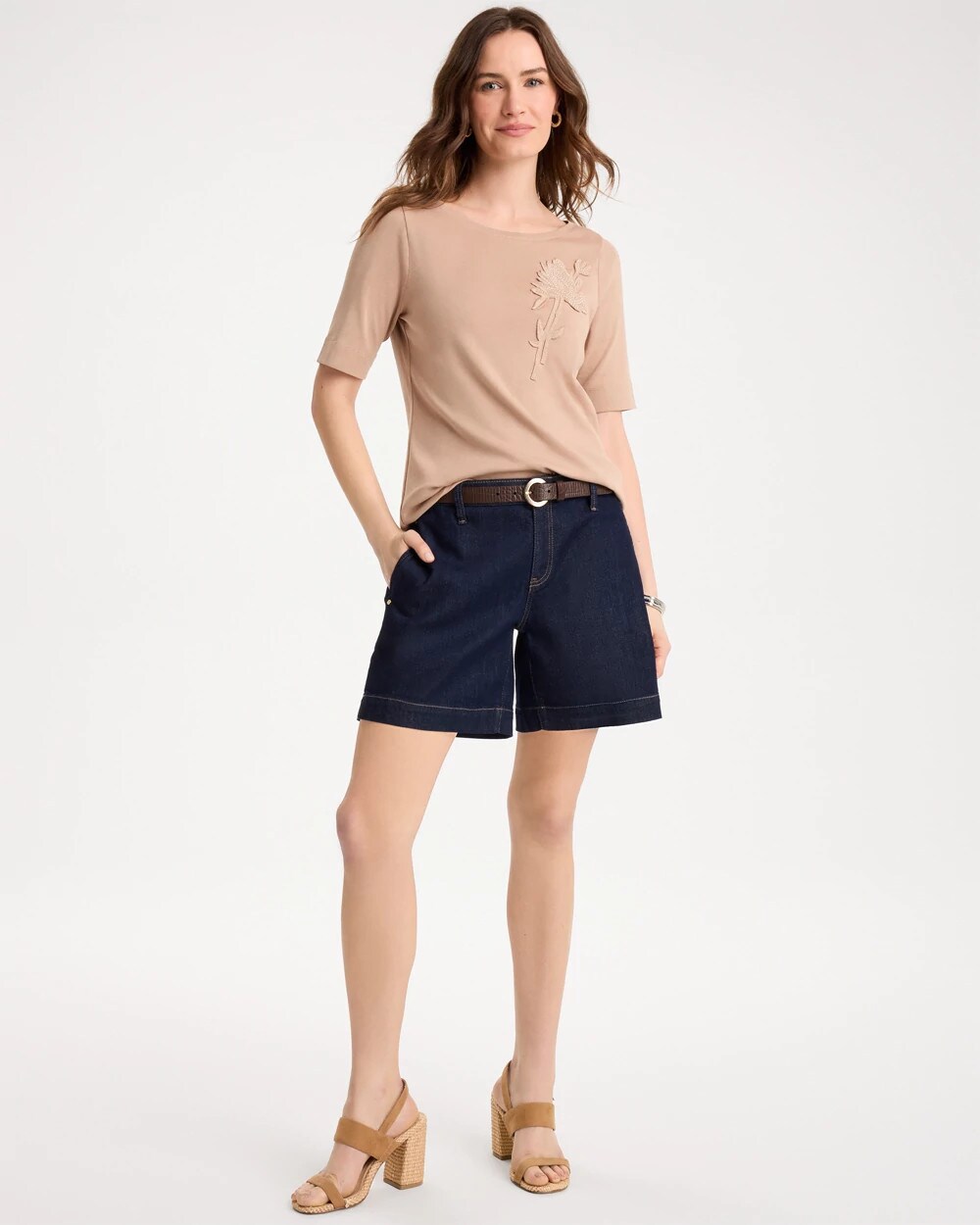 Novelty Pima Elbow Sleeve Tee