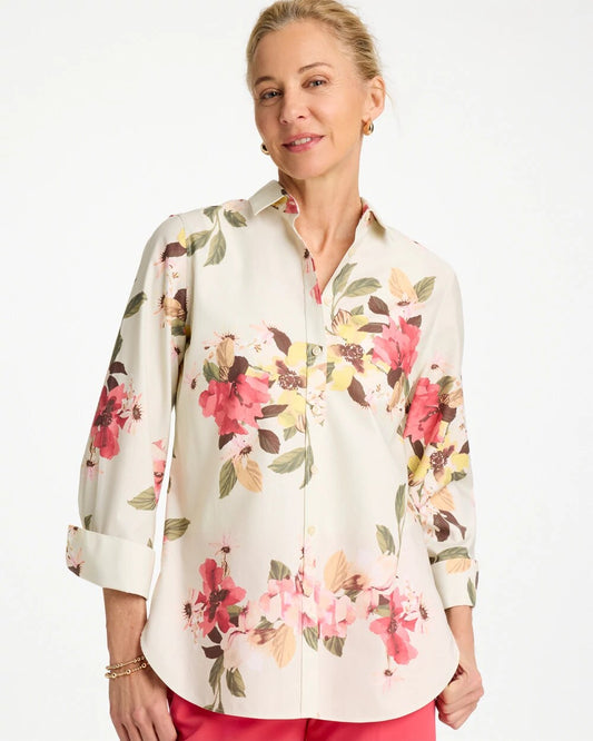 No Iron Printed Stretch Shirt