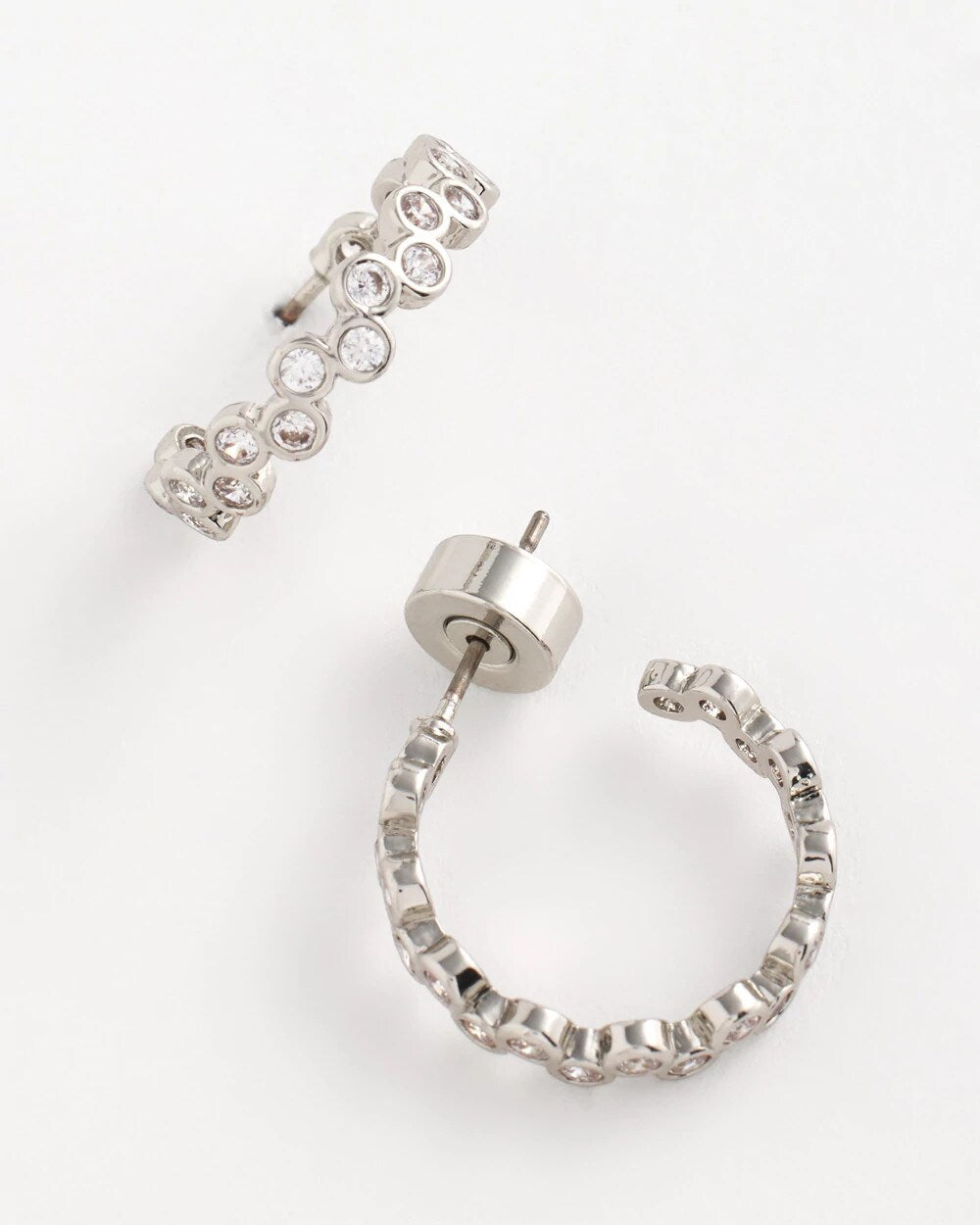 No Droop Silvertone Hoop Earrings