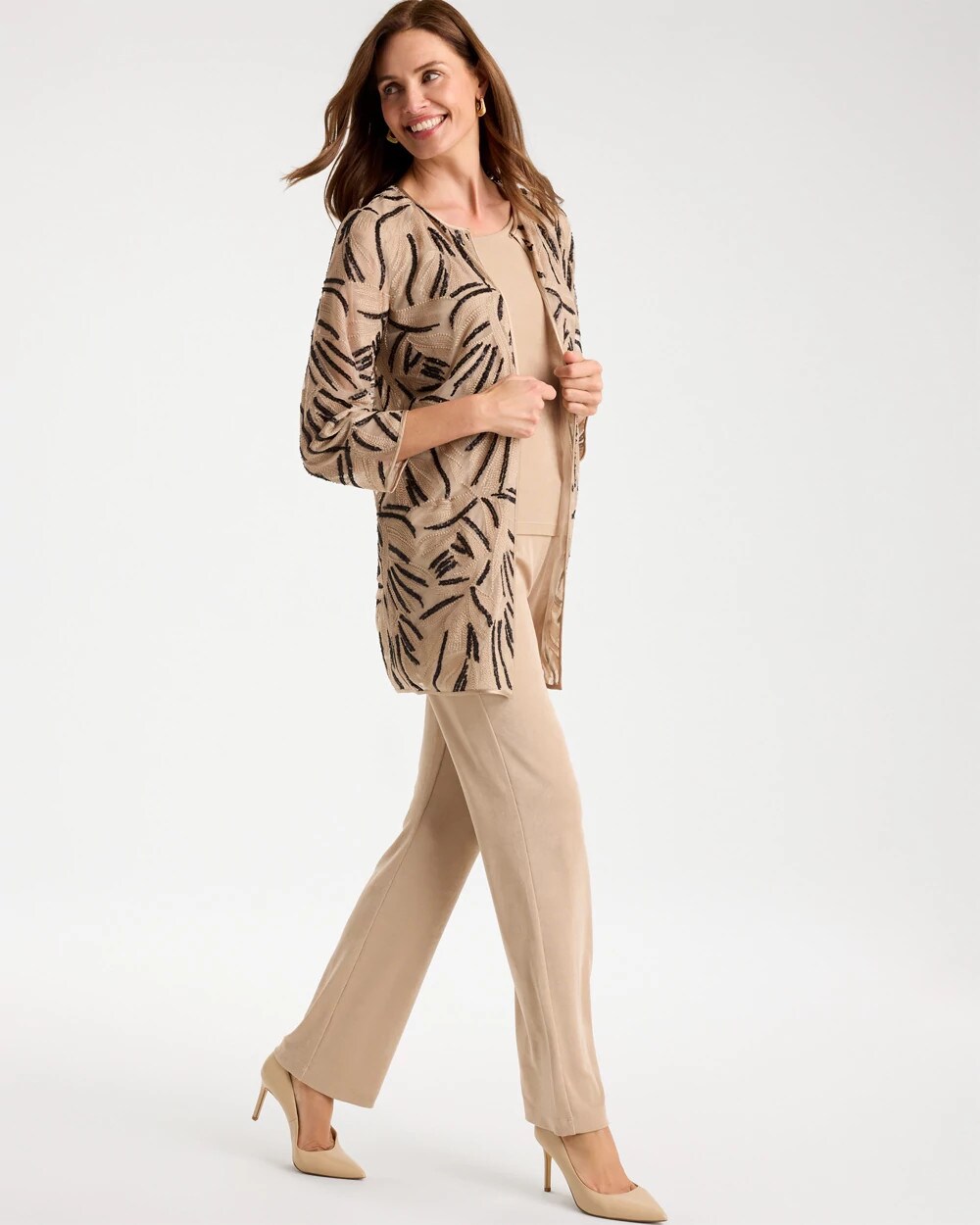 Travelers Collection Embroidered Sequins Jacket