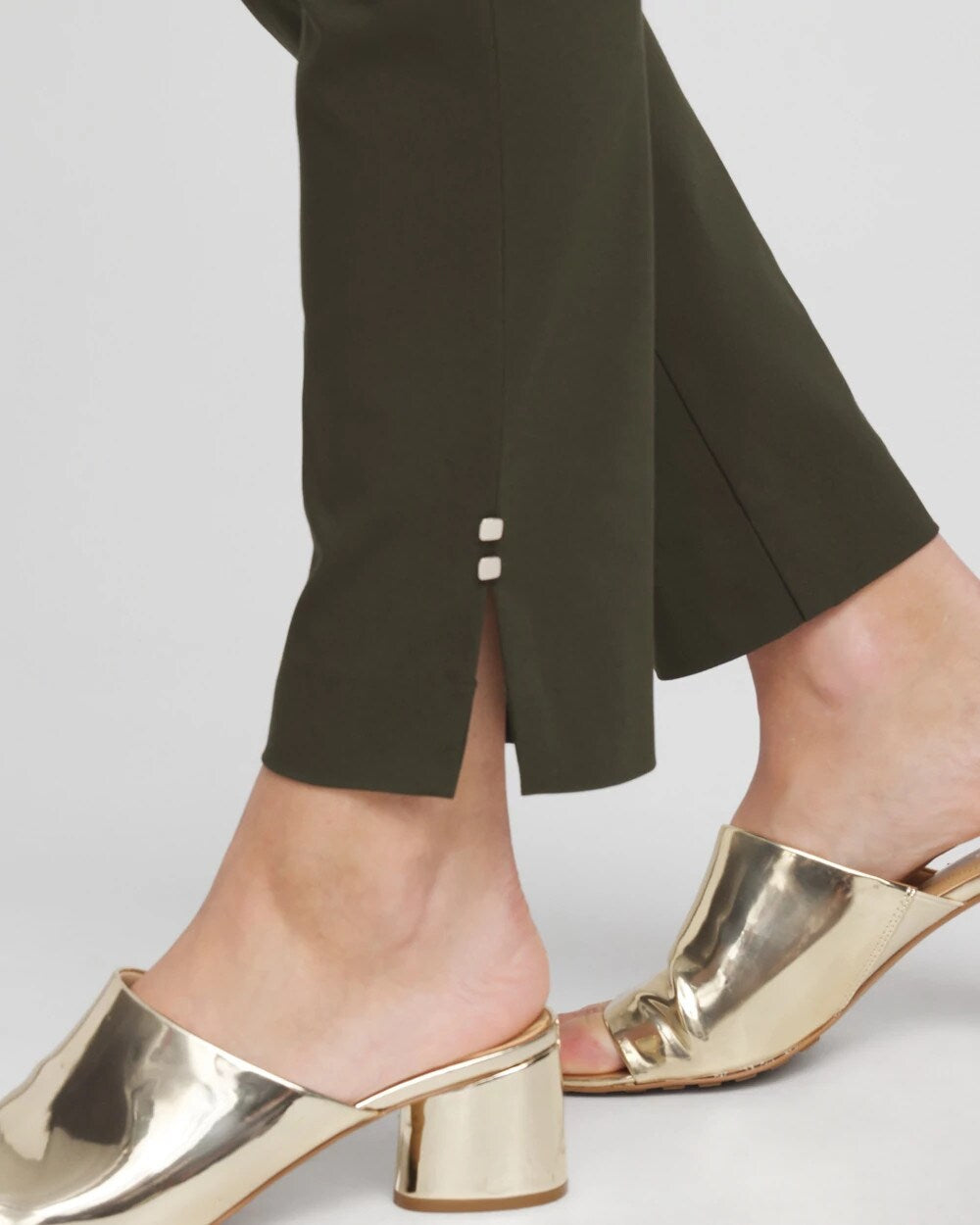 Brigitte Rivet Slit Ankle Pants
