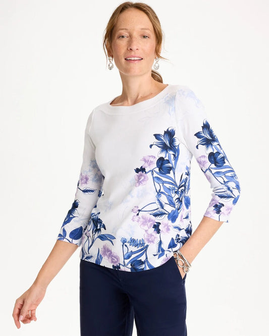 Printed Pima 3/4 Sleeve Tee