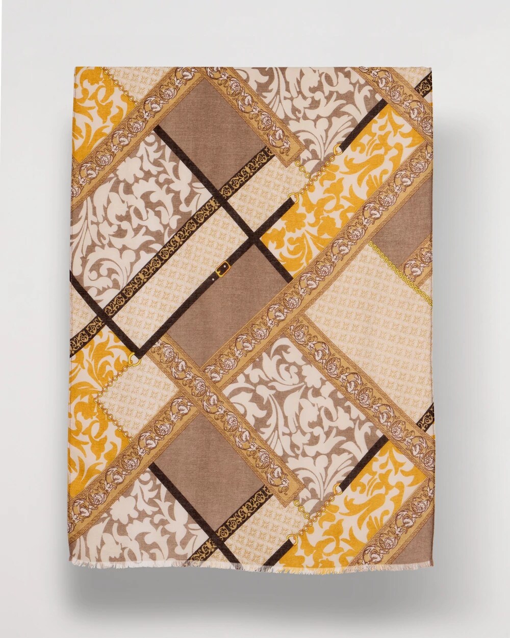 Paisley Print Block Oblong Scarf