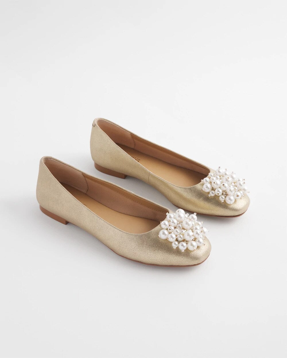Omega Metallic Faux Pearl Flats