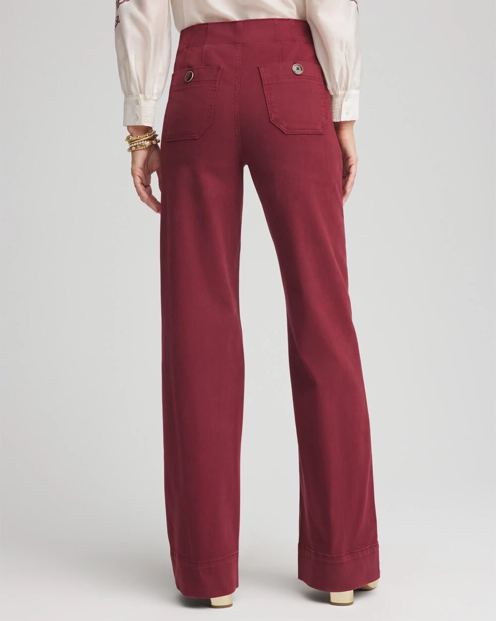 Pull-On Wide-Leg Jeans