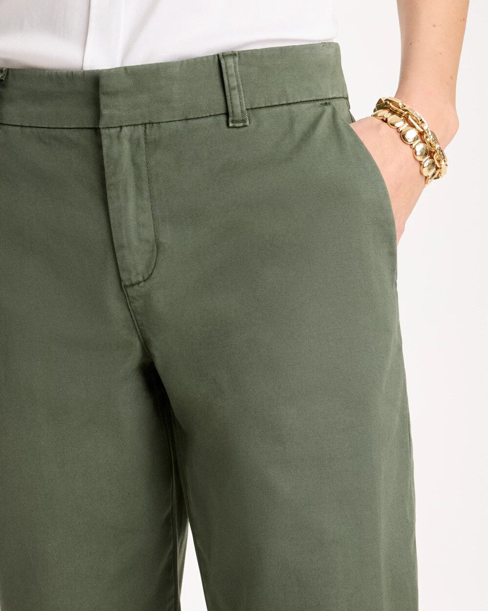 Relaxed Boyfriend Chino Crop Pants