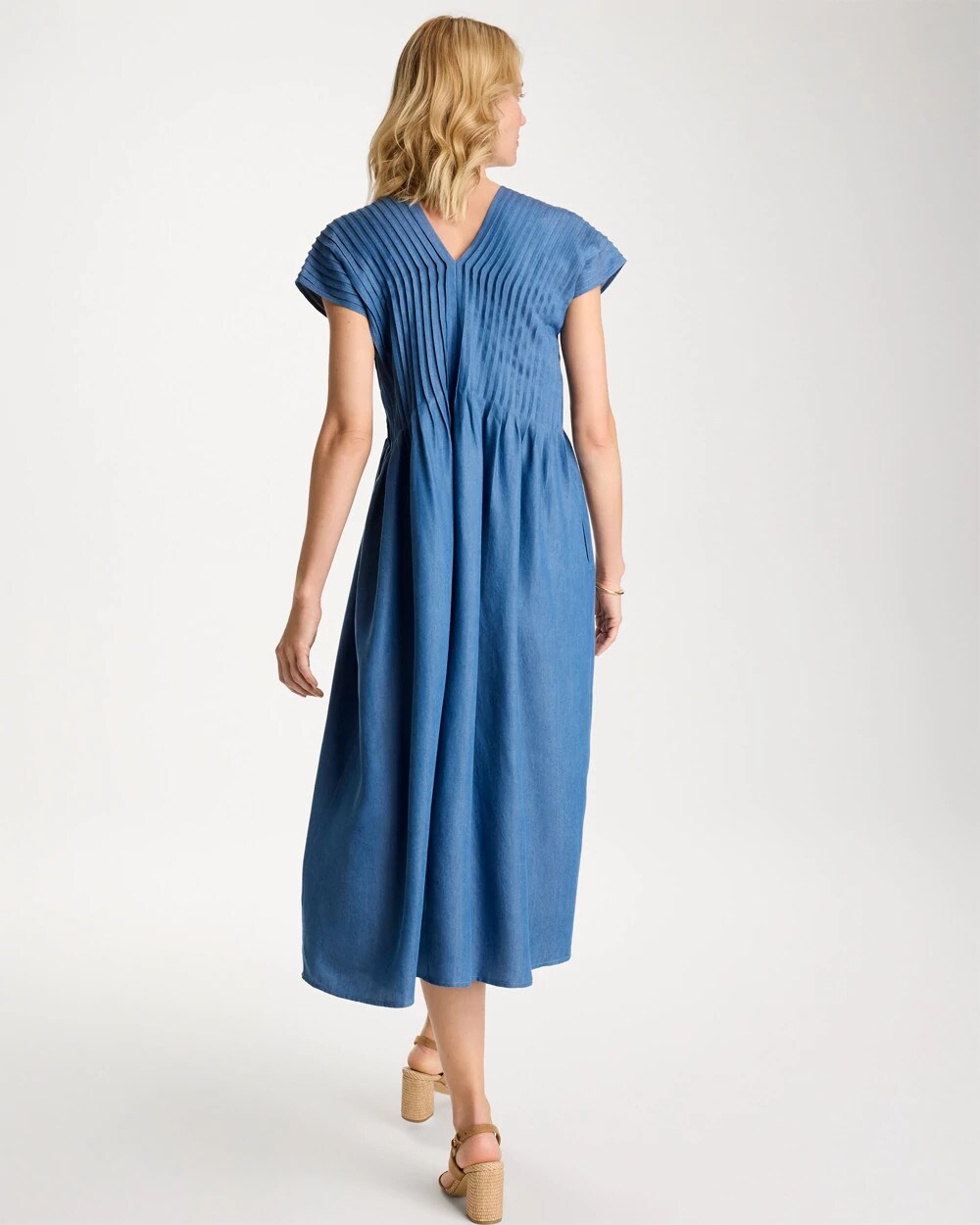 Denim Popover Midi Dress