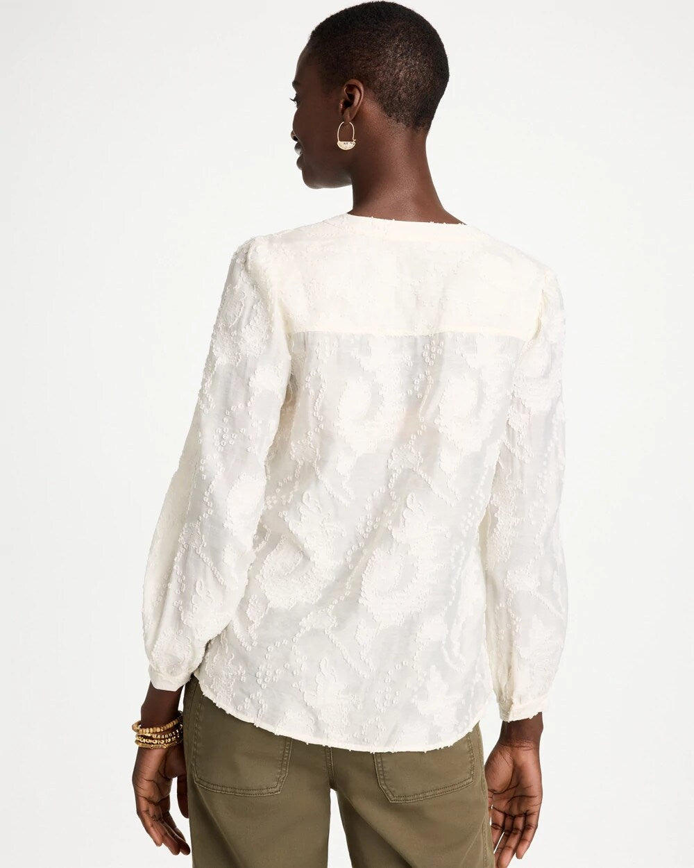 Clip Dot Jacquard Blouse