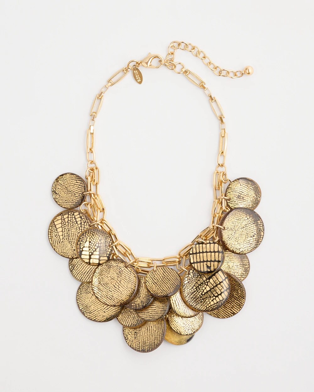 Animal Print Golden Coin Bib Necklace