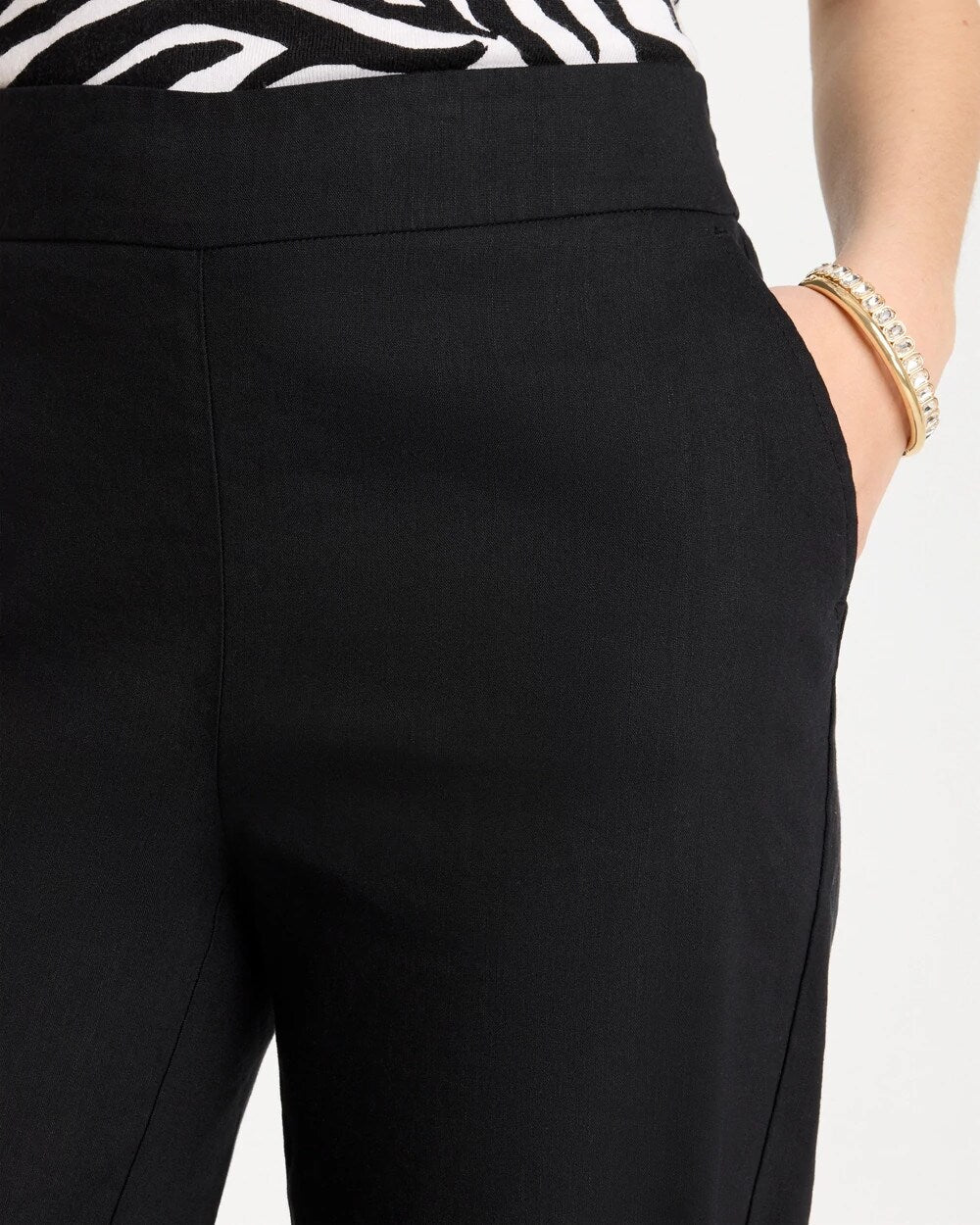 Pull-On Wide-Leg Linen Pants