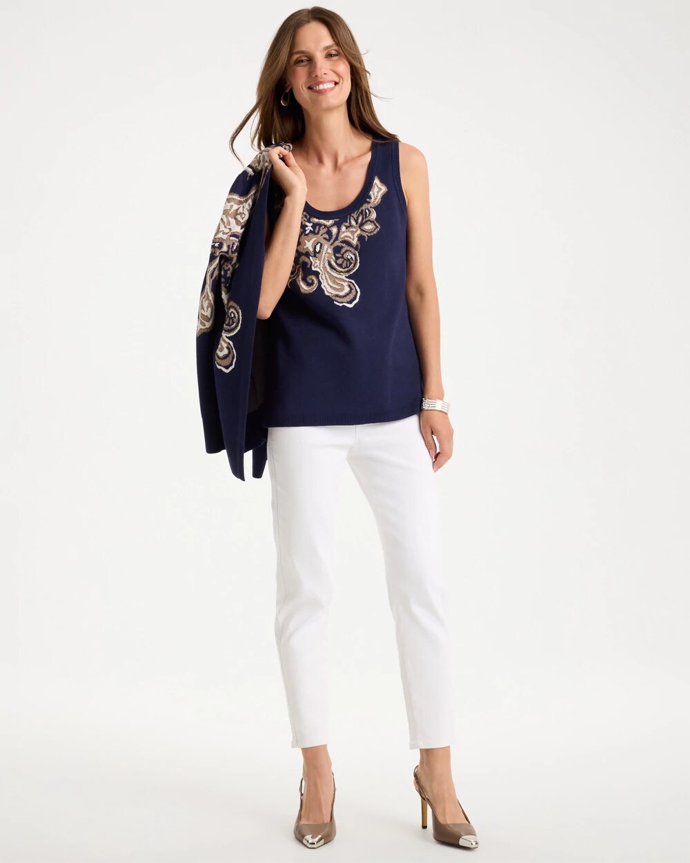 Ella Intarsia Scoopneck Sweater Tank