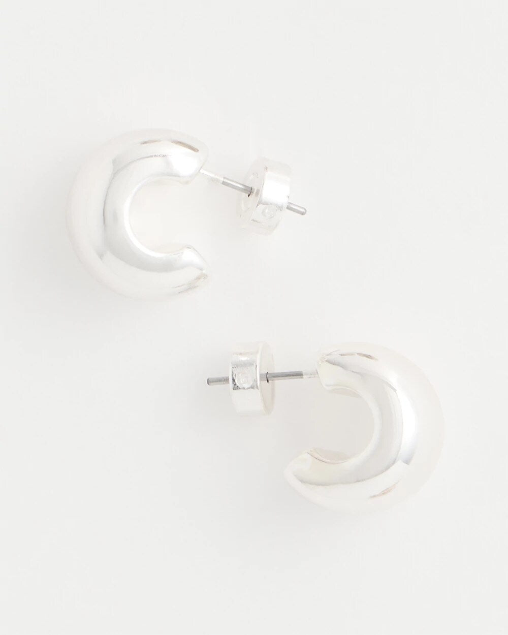 Silvertone Mini Hoop Earrings