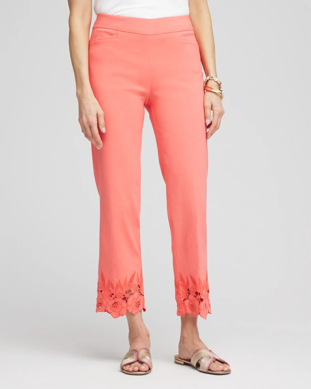 Brigitte Cutout Pull-On Cropped Pants