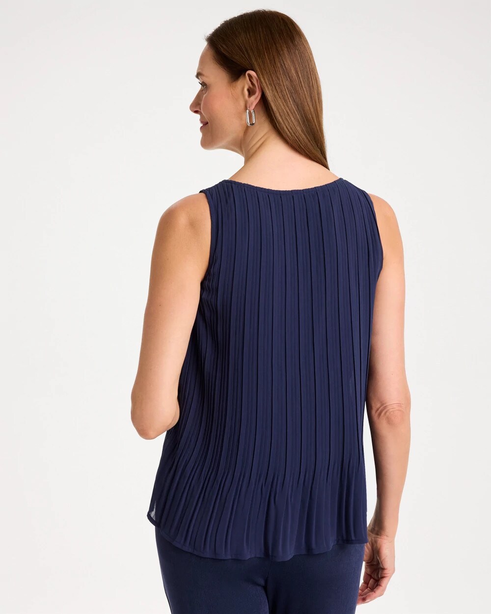 Travelers Pleated Chiffon Tank
