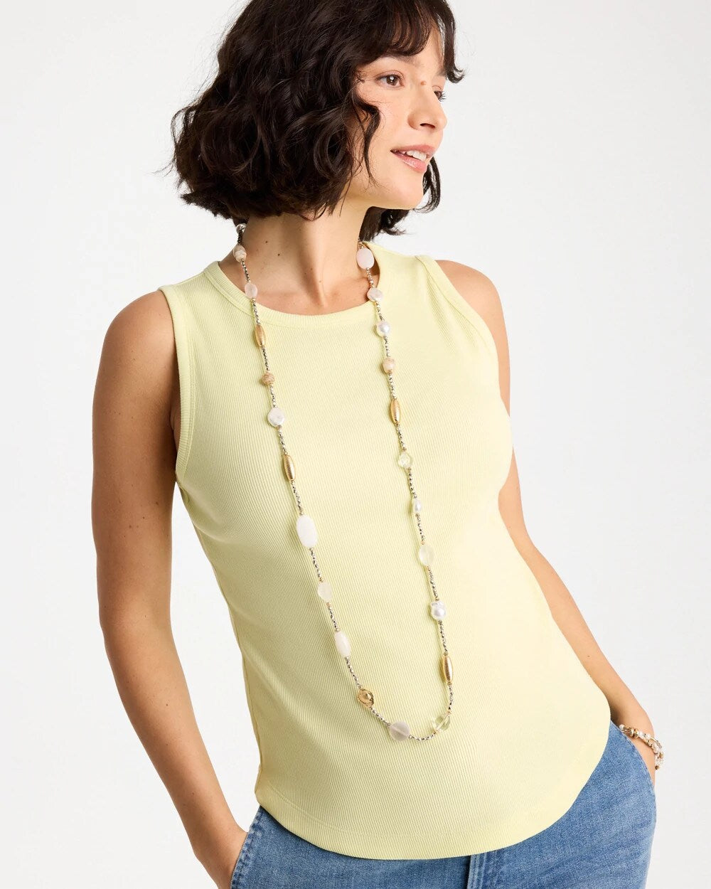Neutral Shell Long Necklace