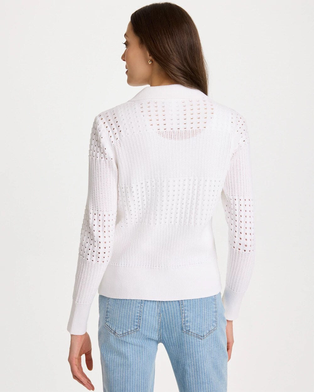 Textured Button-Front Cardigan