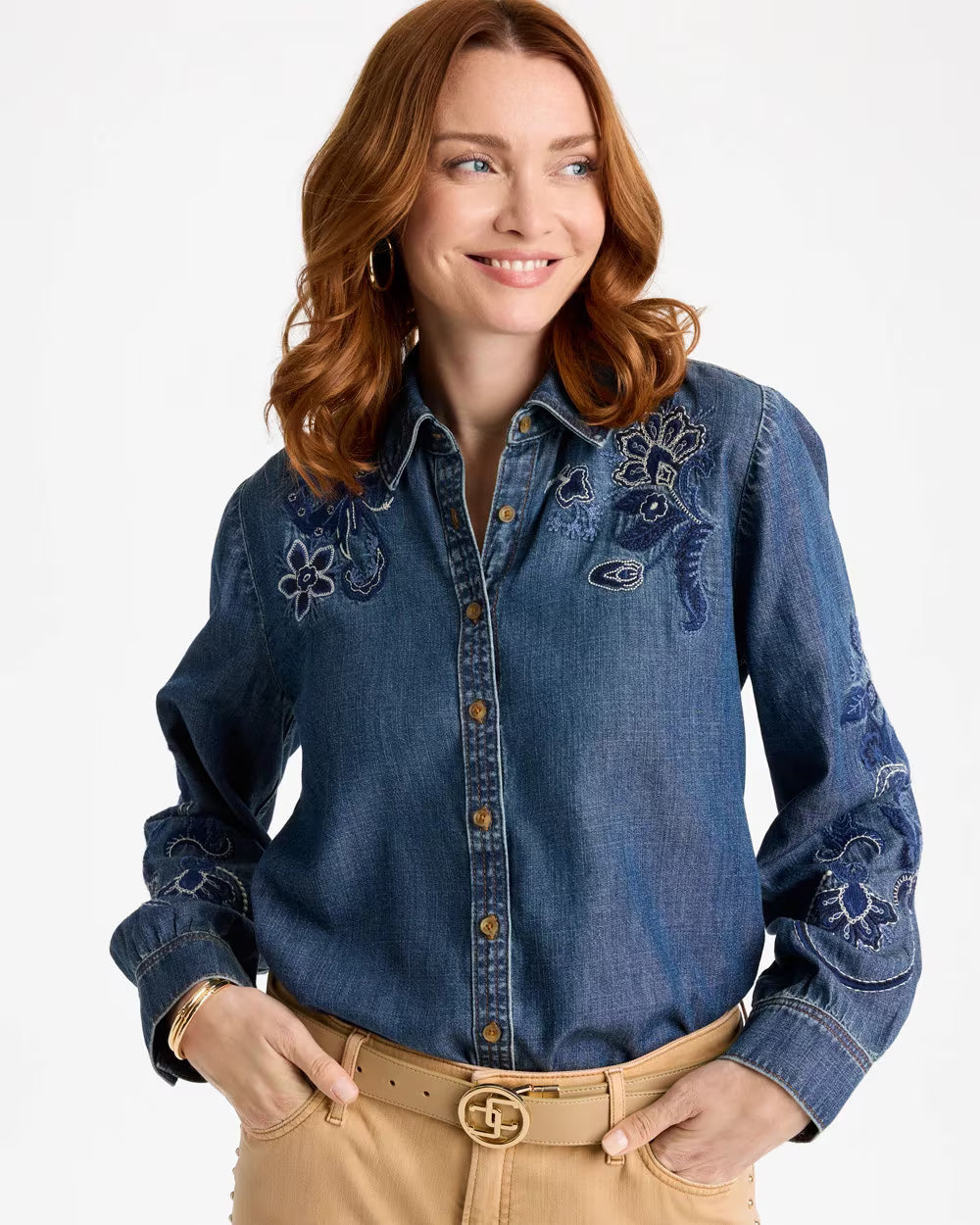 Embroidered Denim Shirt