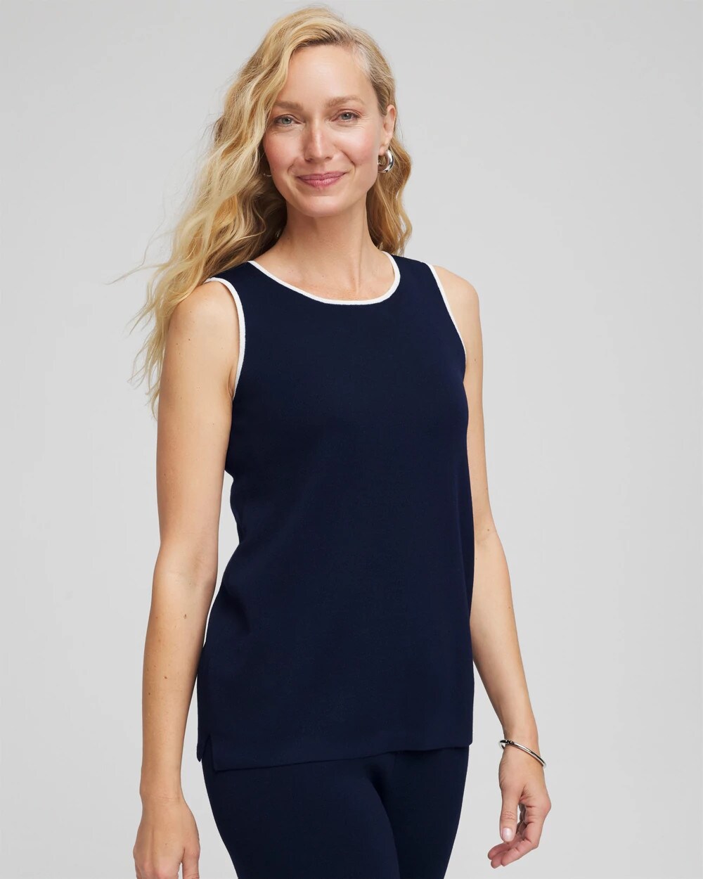 Travelers Tipped Sweater Shell Tank