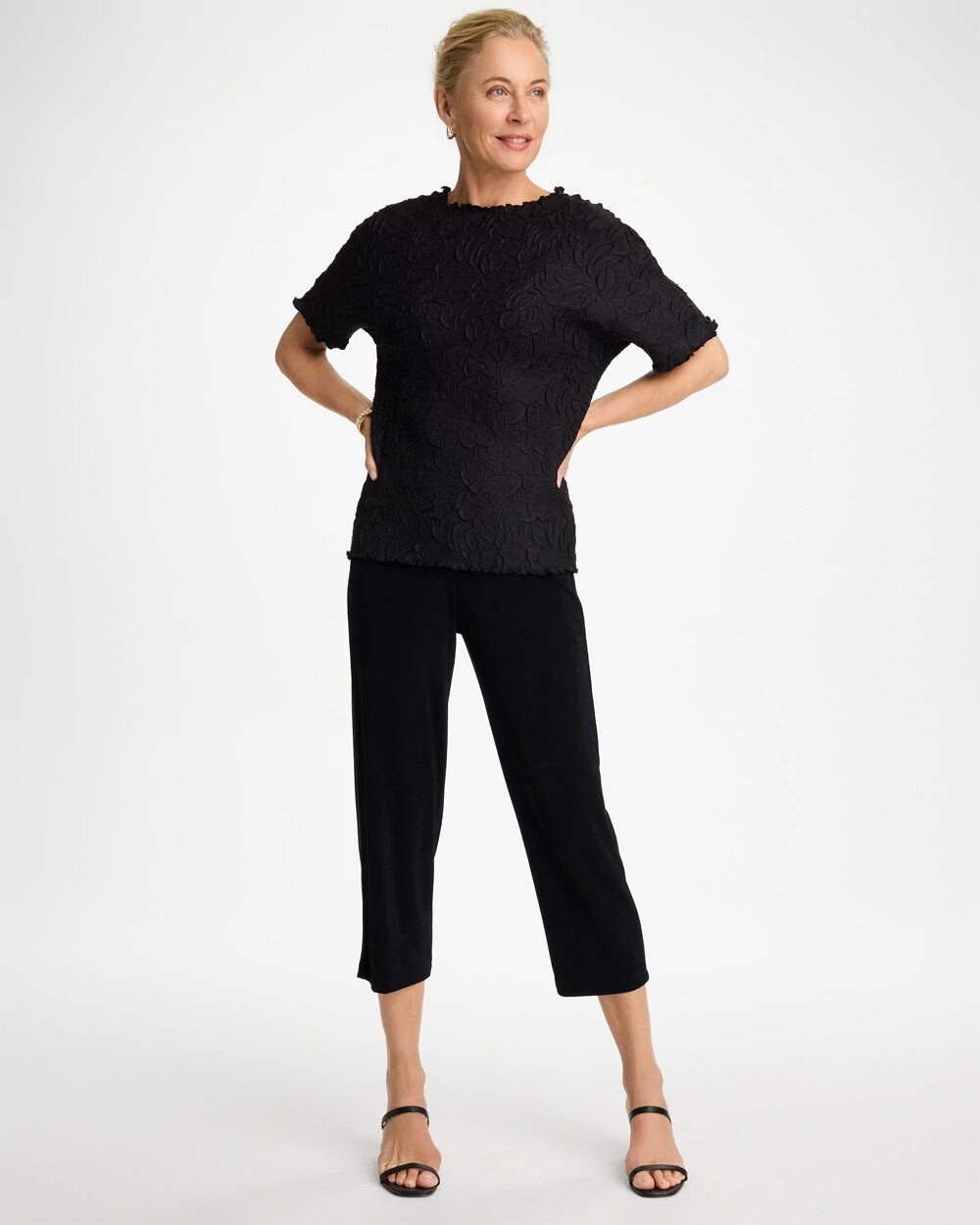Travelers Embossed Pullover Top