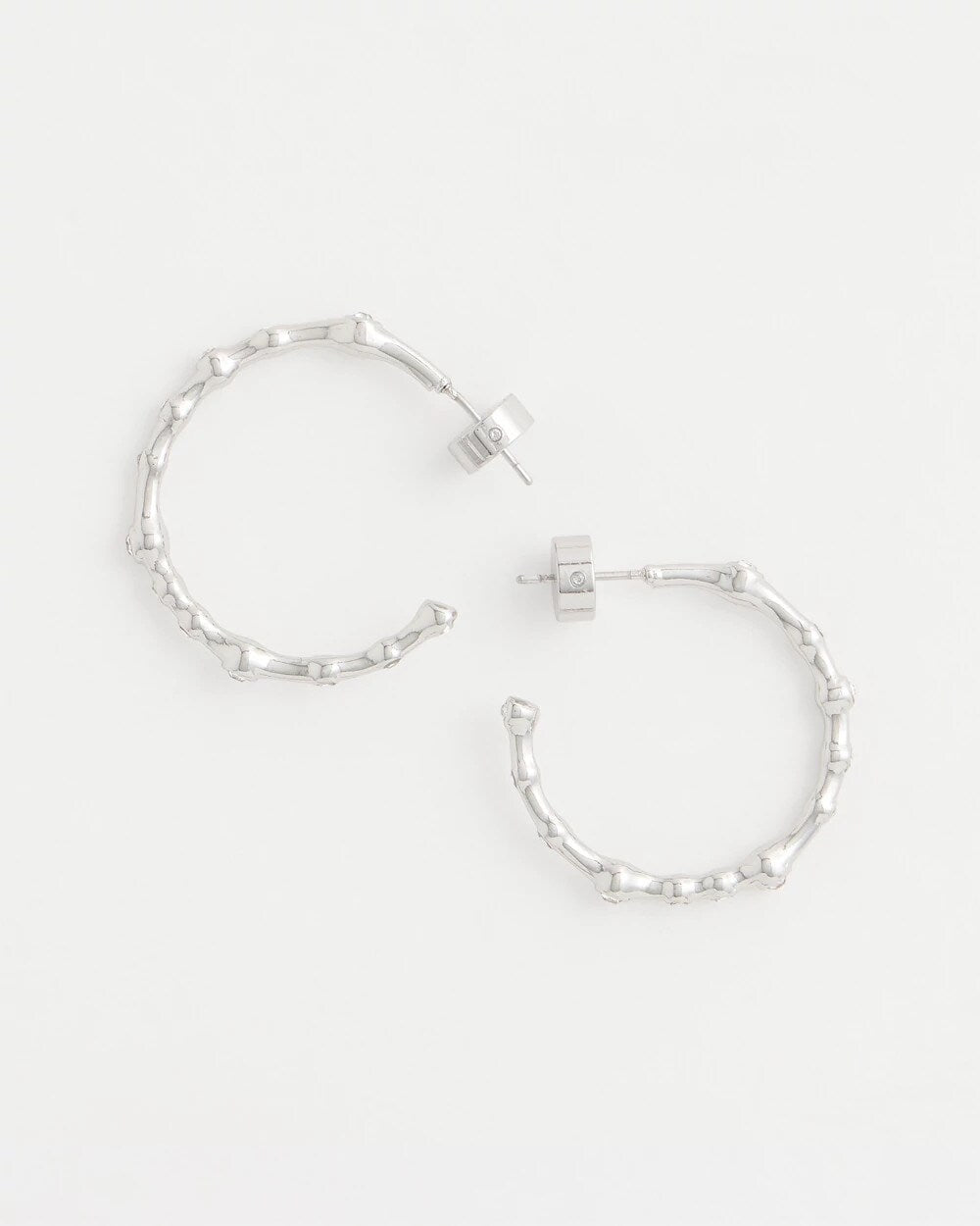 Silvertone Front-To-Back Hoop Earrings