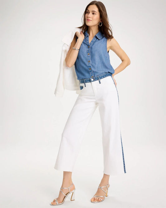 Girlfriend Straight Colorblock Jeans