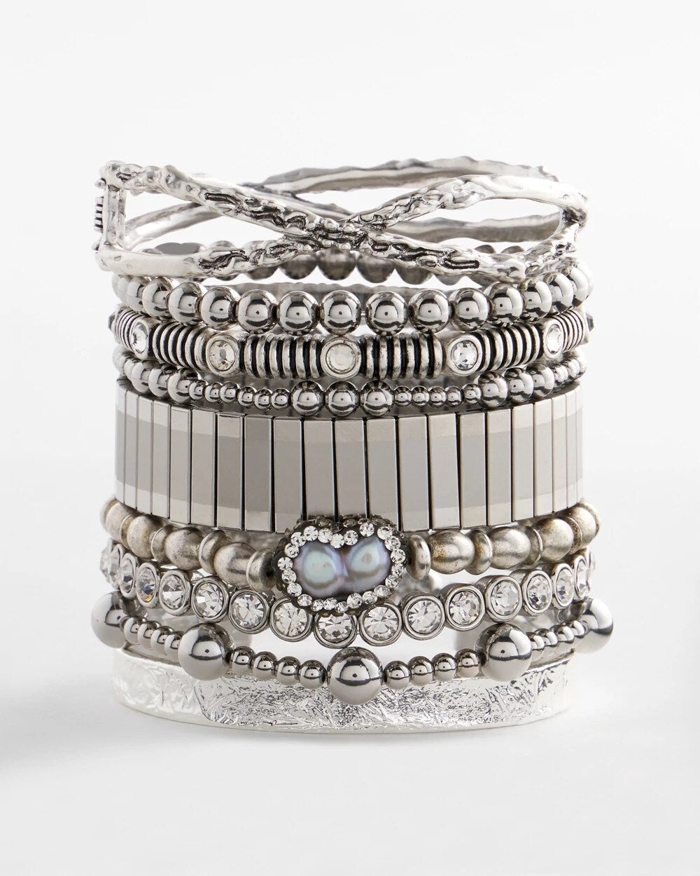 Silvertone Flexible Cuff Bracelet