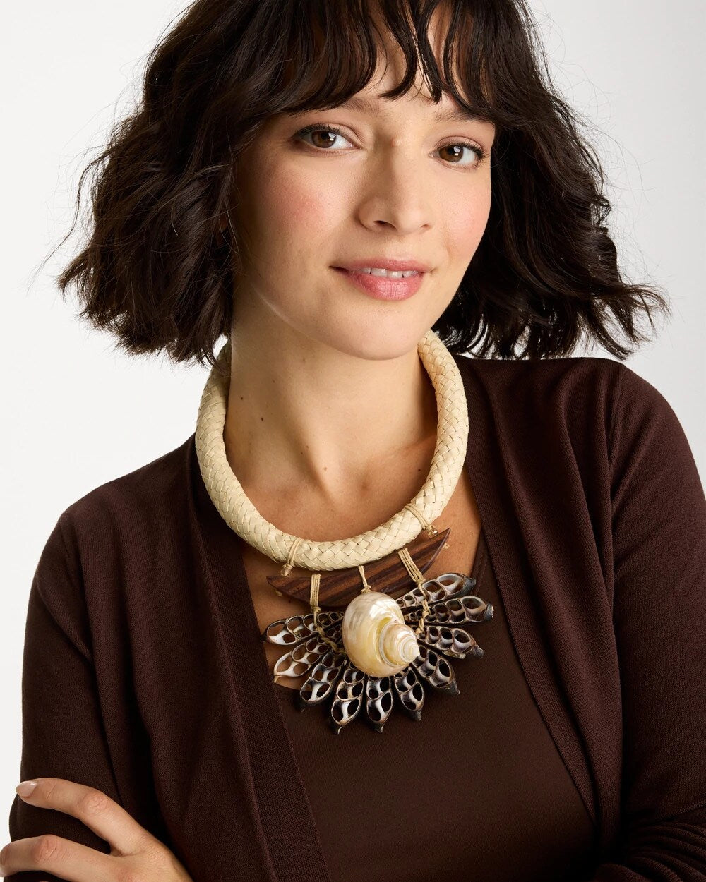 Chico's x Romi Marina Pendant Bib Necklace