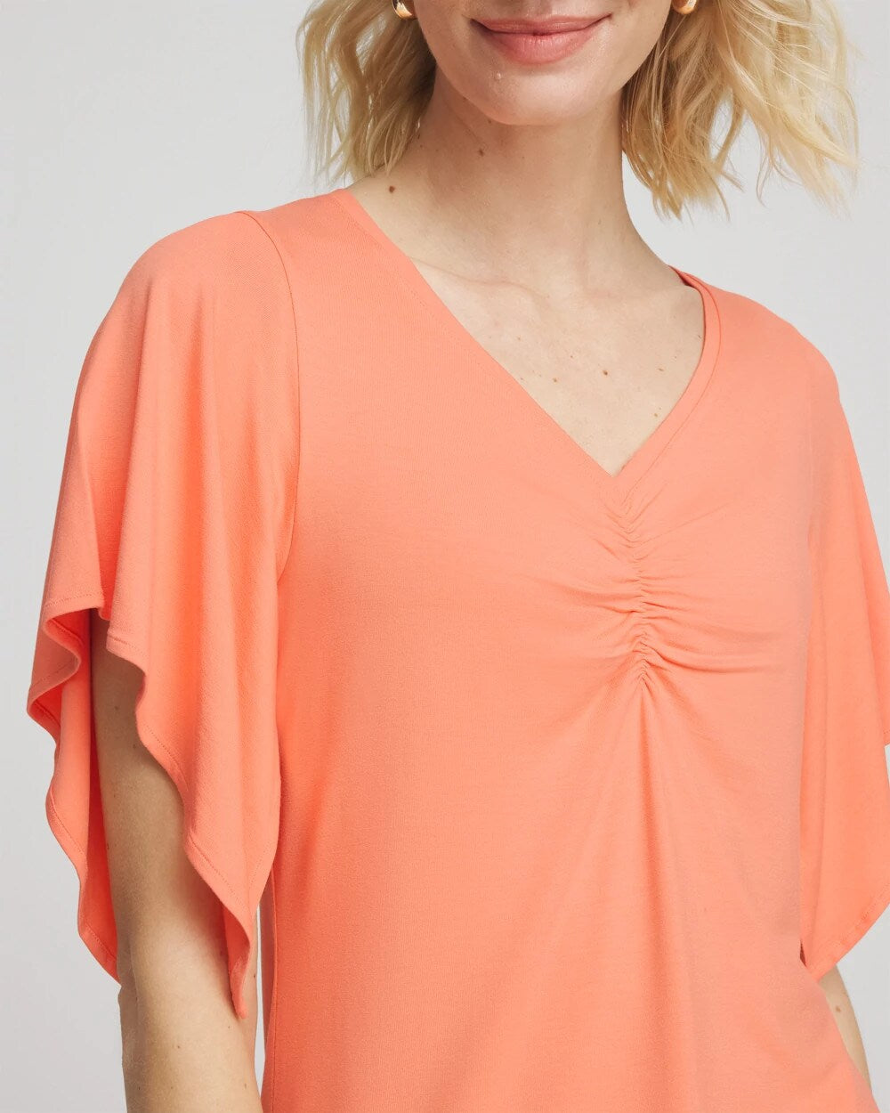 Touch of Cool Handkerchief-Sleeve V-Neck Tee