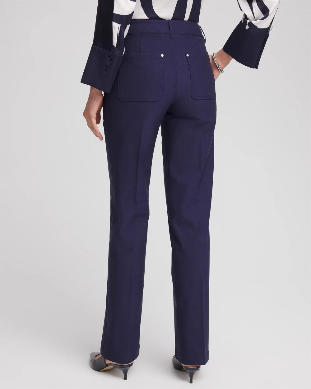 Petite Cotton Straight-Leg Trousers