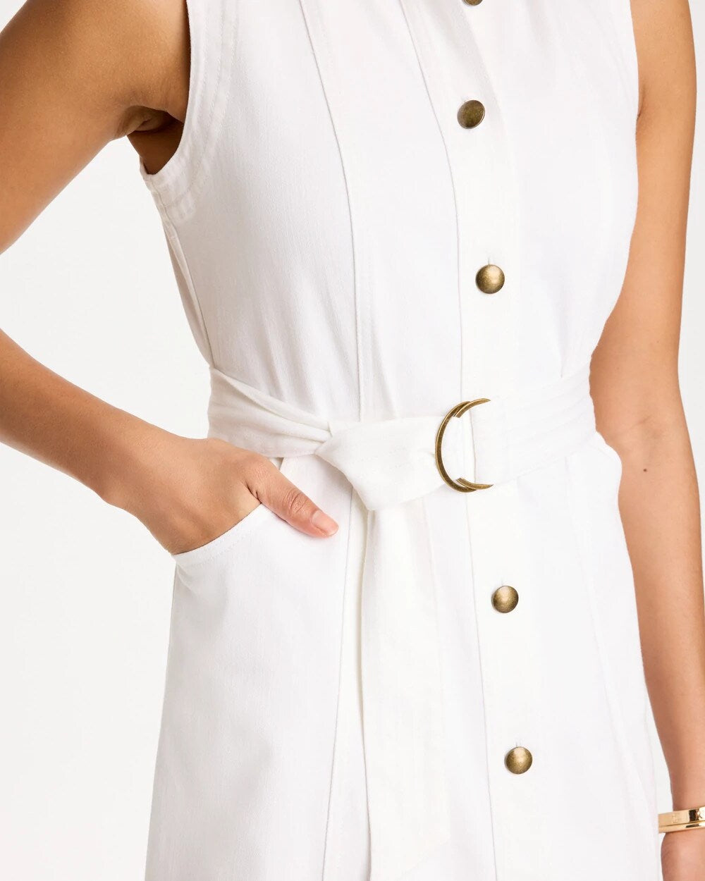 Denim Sleeveless Shirtdress