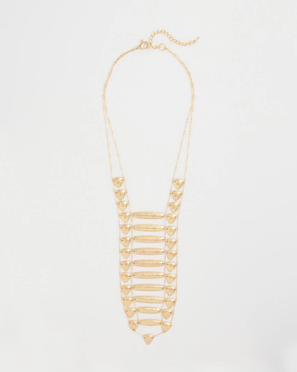 Golden Textured Bib Necklace