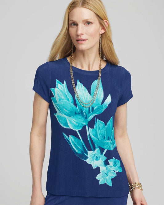 Travelers Wildflower Cap-Sleeved Top