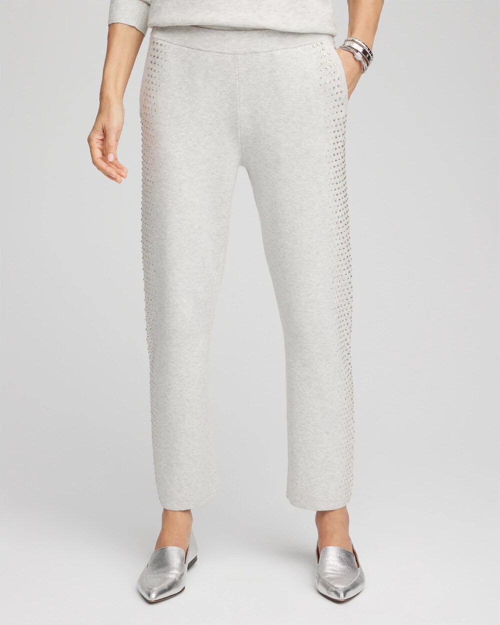 Zenergy Luxe Cashmere Blend Rhinestone Ankle Pants