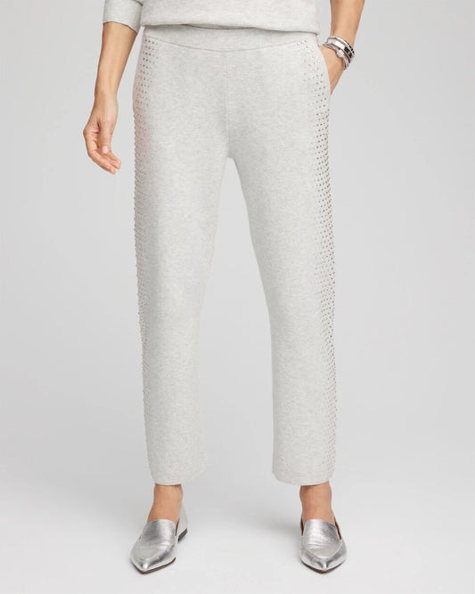 Zenergy Luxe Cashmere Blend Rhinestone Ankle Pants