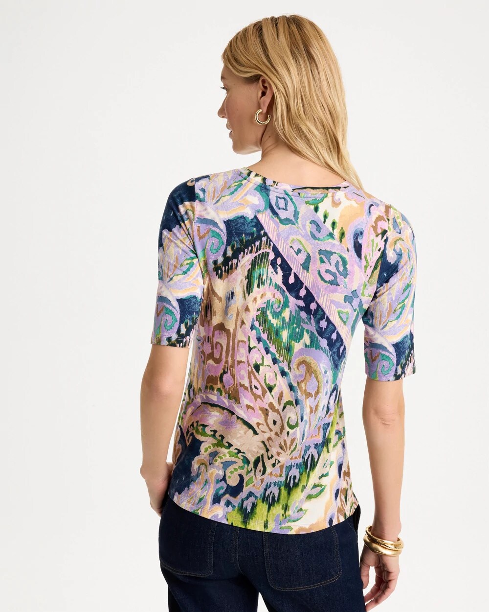Touch of Cool Paisley Elbow Sleeve Tee